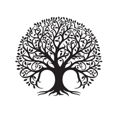 Mystical Tree of Life Silhouette Symbolizing Growth and Strength