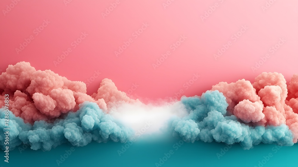 Poster dreamy pastel clouds forming an ethereal gradient with open white center space for quotes text or de
