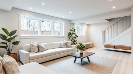 Modern Living Room with Spacious Design and Natural Light Features