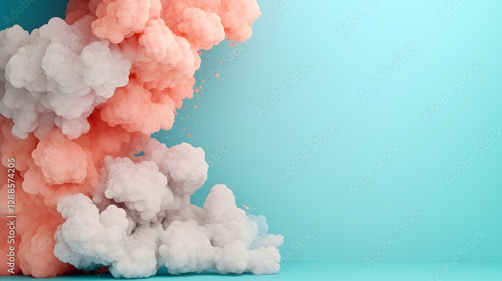 Poster dreamy pastel gradient clouds form an ethereal and digital background offering a serene and calming 