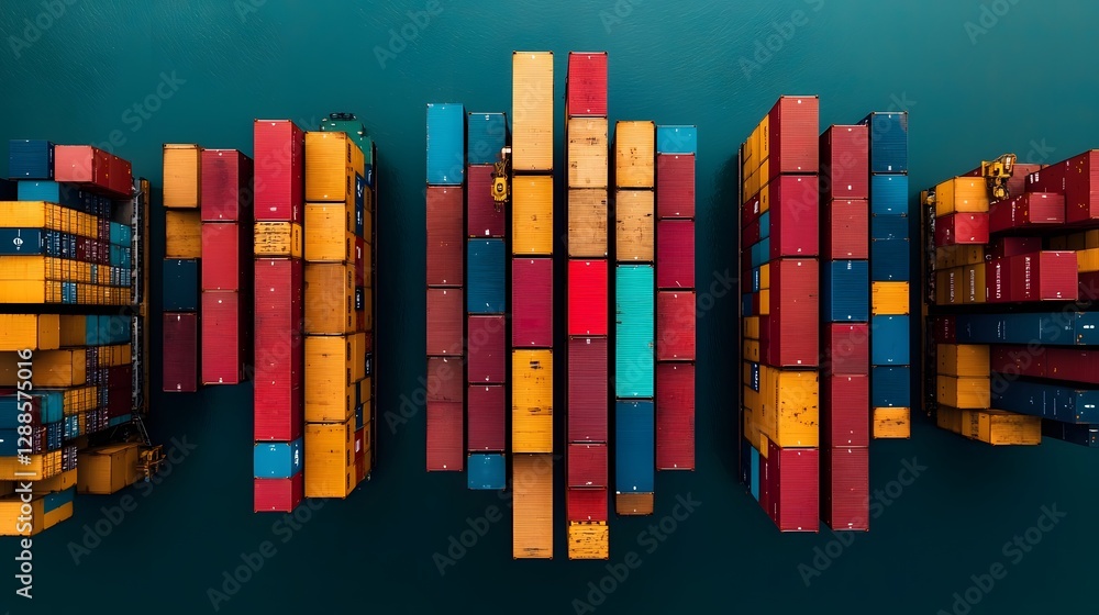 Poster drone footage captures the intricate choreography of a high tech port terminal where towering cranes