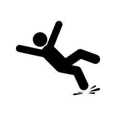 falling icon. slippery floor icon. flat vector illustration simple design.