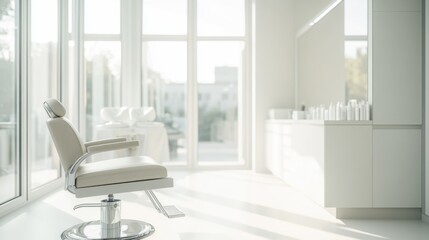 Hair restoration consultation in a bright and spacious clinic. Featuring trust and professionalism