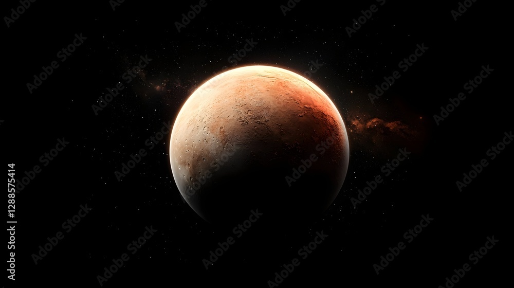 Poster dual planets orbiting in the deep cosmic void of the universe celestial heavenly bodies illuminated 