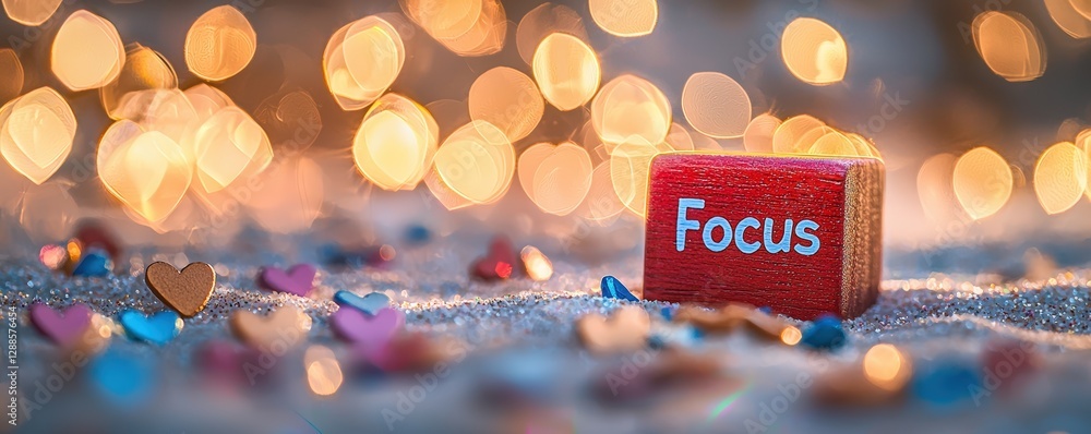 Aufkleber a vibrant image featuring a red block with the word 