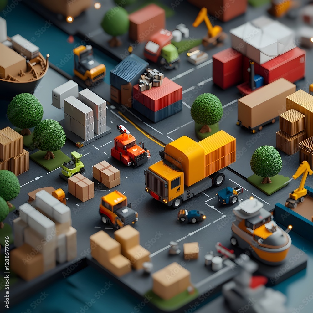 Poster efficient logistics and supply chain management in the global economy showcasing the seamless of adv