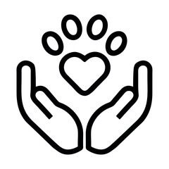 Pet Adoption Loving Hands Icon