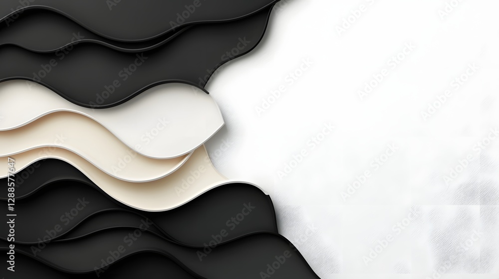Poster elegant abstract monochrome gradient with subtle flowing waves minimalist modern design background s