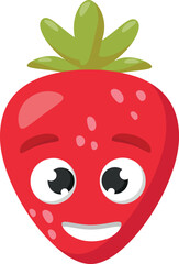 Obraz premium A cheerful and playful vector illustration of a cute strawberry character with a bright, fun design. Vector illustration