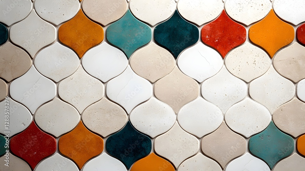 Poster elegant and intricate moroccan mosaic tile patterns featuring vibrant colors detailed geometric desi
