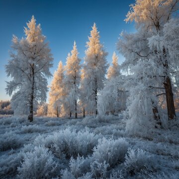 trees in the snow