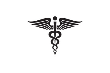 Healthcare and Medicine Emblem  Caduceus Icon vector