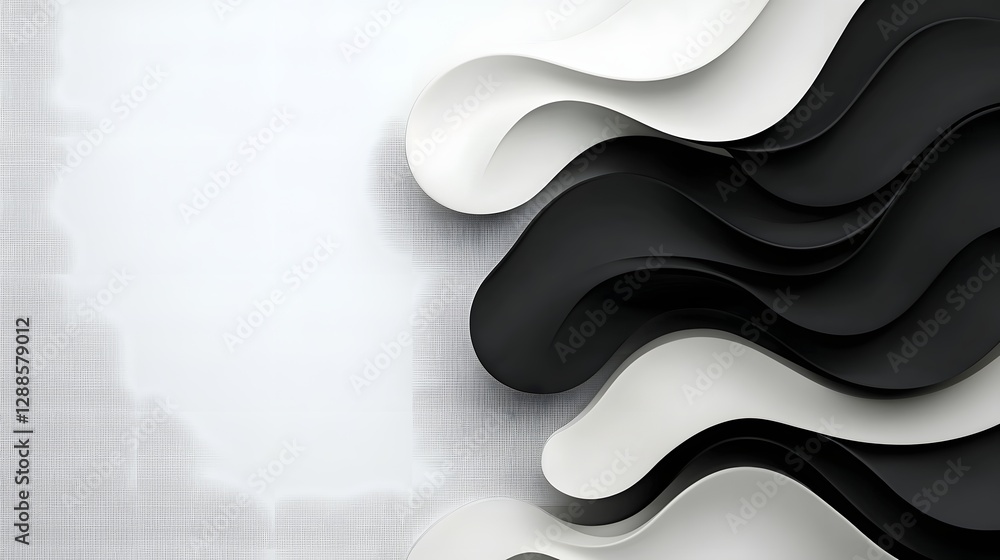 Poster elegant and minimalist abstract background featuring a simple black and white gradient with subtle f