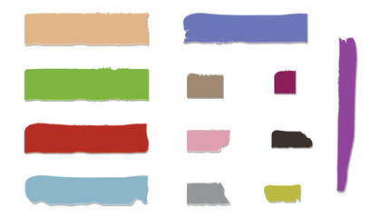 Sticky multicolor torn paper vector illustration design background