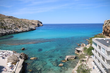 view of the coast of crete greece