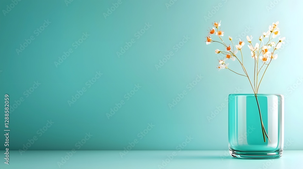 Poster elegant glass textures reflecting soft ambient light in a luxurious transparent and minimalist desig