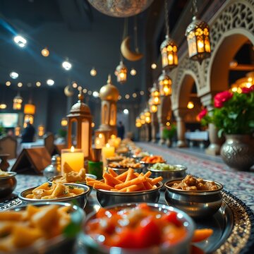Festive Ramadan Buffet with Traditional Dishes