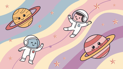 seamless pattern with funny monsters