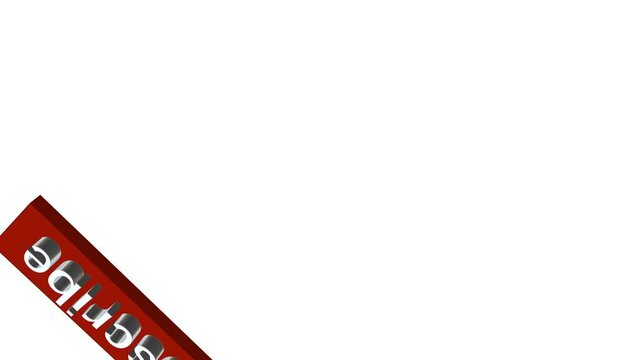 Subscribe Red Button Grooved Text Icon for Streaming Subscription and Engaging Subscribers White Background