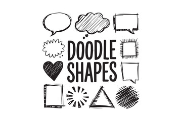 Doodle Speech and Thought Bubble Collection vector