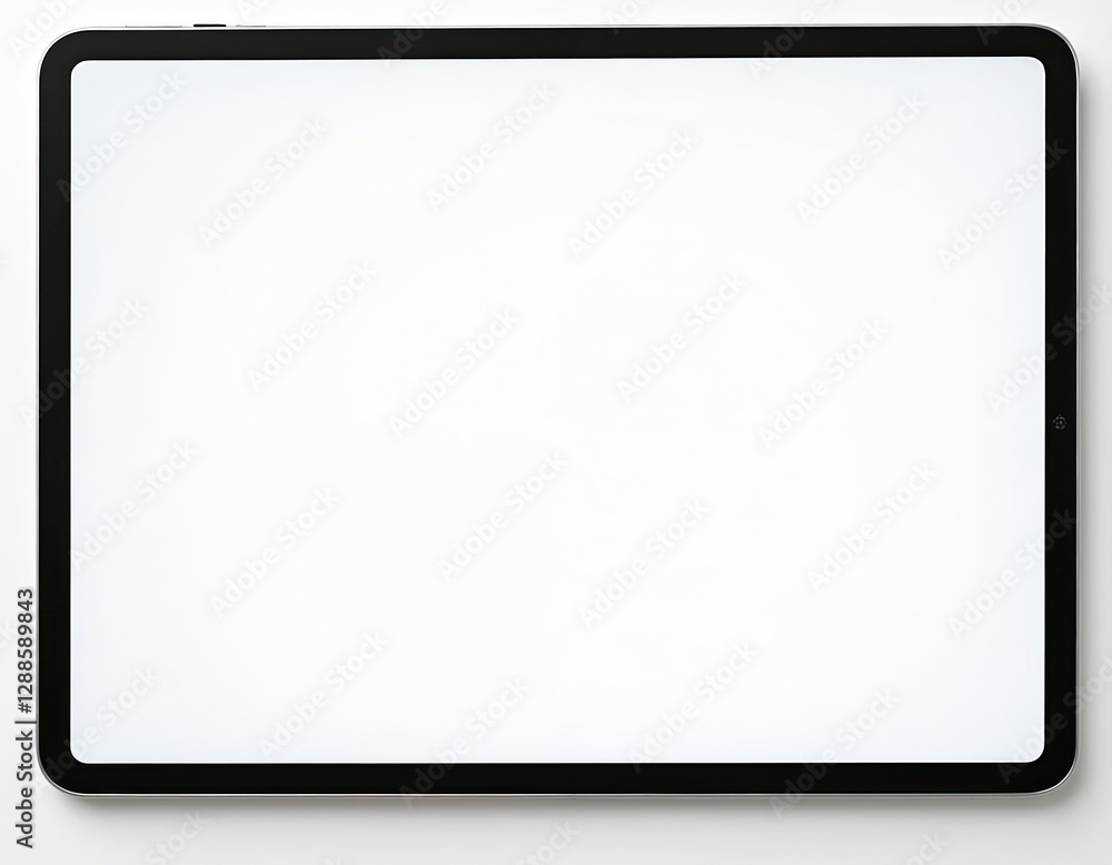 Leinwandbilder front view of white tablet pc mockup template without background. digital touch screen pad device fo