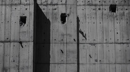 Shadowy urban concrete wall, daytime, damage, texture, background
