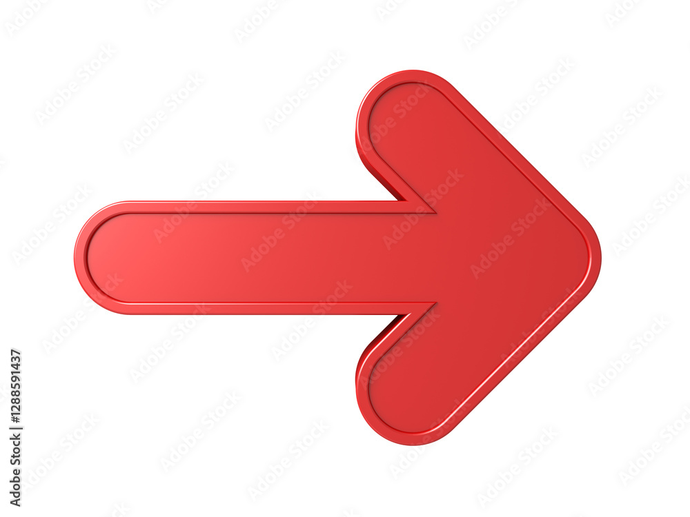 Poster blank 3d red arrow sign isolated on white background minimal creative idea concepts 3d rendering