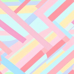 Pastel Rainbow Abstract Art: Intersecting Lines of Soft Hues