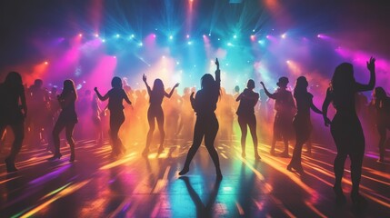 The crowd dancing on the dance floor