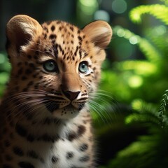 The leopard is in the foreground on the left.
