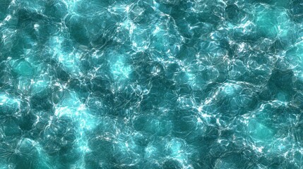 Obraz premium Close-up view of turquoise water surface with sunlight reflections creating dynamic rippling patterns
