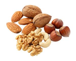 nuts isolated on transparent background