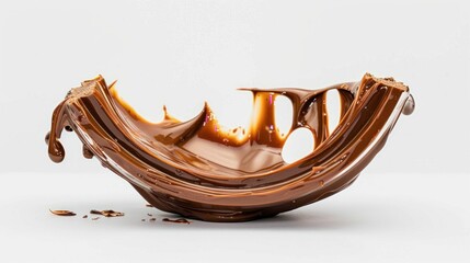 Chocolate cream spread isolated on white background