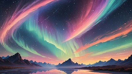 オーロラの美しい夜空｜Beautiful Aurora Night Sky