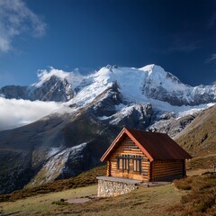 Obraz premium casa en montañas
