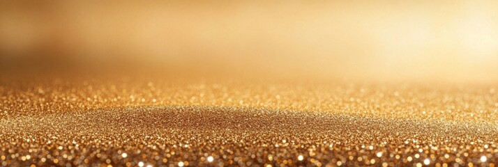 Golden sparkling glitter background with bokeh effect for festive and luxurious designs
