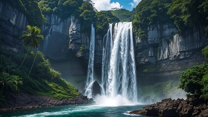 Fototapeta premium Winter Wonderland Featuring a Snow-Capped Mountain Peak and Serene Atmosphere