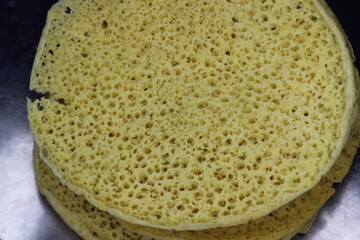 Close-up of moroccan pancake known as Baghrir