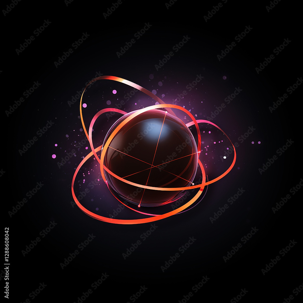Wall mural abstract background with space abstract glowing sphere