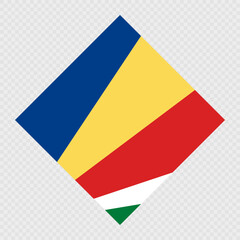 Seychelles rhombus flag. Vector illustration.