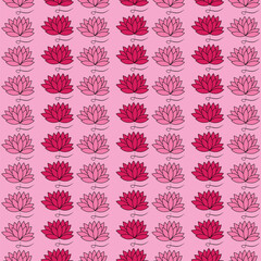 vector seamless pattern with flowers design with pink background