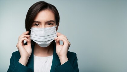 Woman with a face mask 