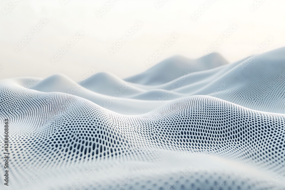 Poster abstract white wave texture with perforated pattern