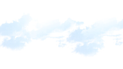 Fluffy clouds cutout on transparent background