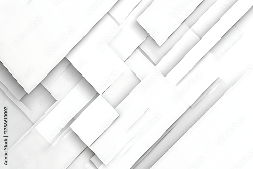 Poster abstract white geometric background with overlapping rectangles
