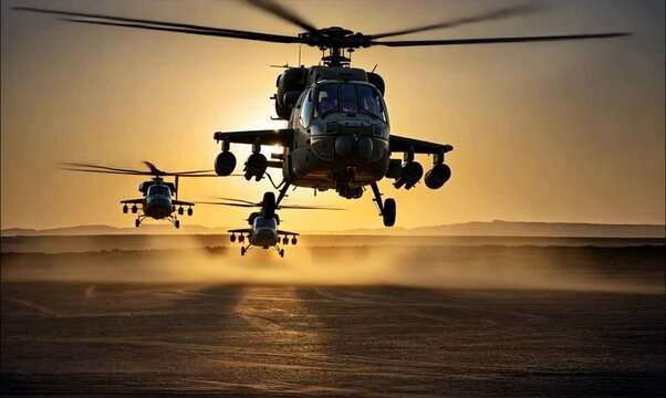 helicopter in the sky sunset