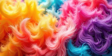 Obraz premium Vibrant Rainbow Hues of Soft, Textured Fiber Swirls in a Captivating Display of Color and Texture