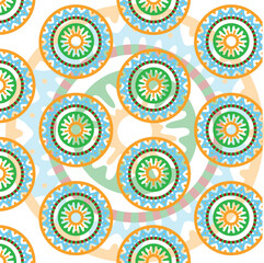 Cool teal floral mandala pattern with symmetry