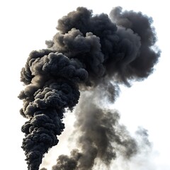 Dramatic Black Smoke Plume Texture, Composition, and Abstract Art