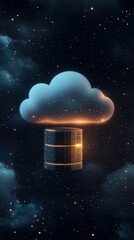 Cloud computing with database integration concept.